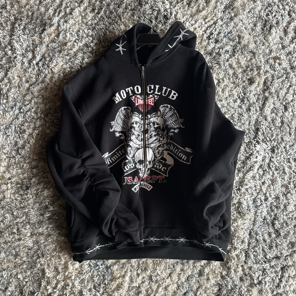 Moto Club Black Hoodie